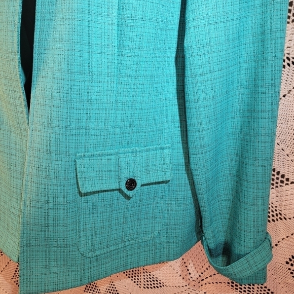 Perceptions new york size 10 jacket blazer. Color is green close to teal - Picture 3 of 12